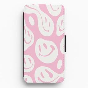 Flexible Protection Strong Corners Trippn Smiley - Pink Flip / Wallet Phone Case