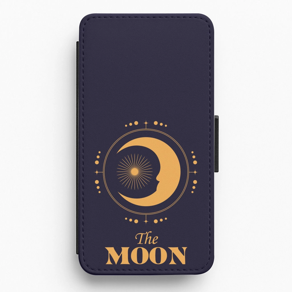 Trendy Texture The Moon Dark Blue Flip / Wallet Phone Case