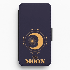 Trendy Texture The Moon Dark Blue Flip / Wallet Phone Case