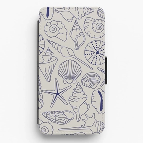 Sea Shells - Clean Girl Aesthetic Flip / Wallet Phone Case Soft Feelings Modern Build Texture