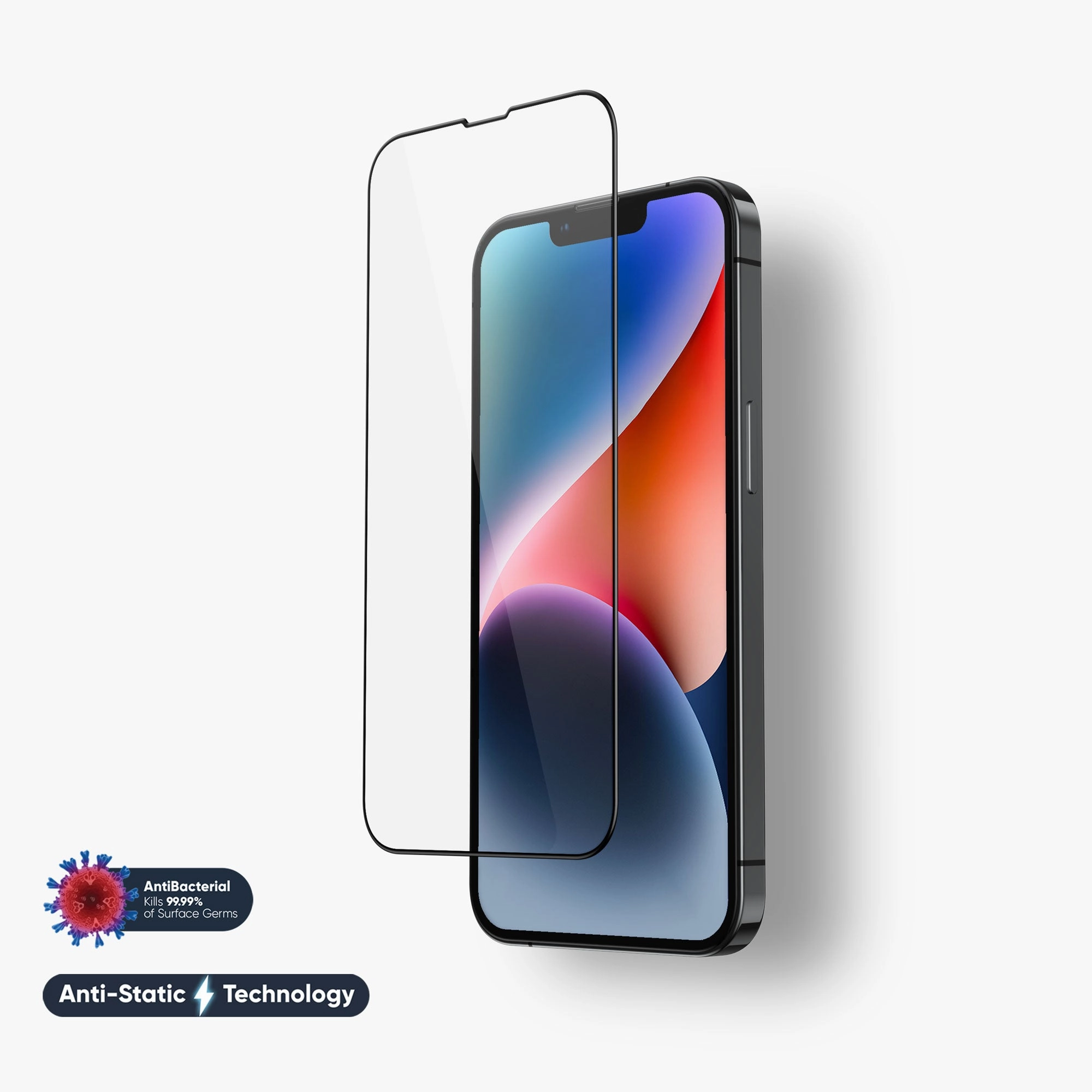 Screen Defense Max Ultra NanoArmour for iPhone 14 Plus Screen Protector Antimicrobial Anti-Dust Edge-to-Edge Blue Light Blocker