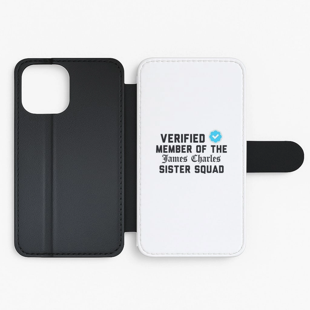 Durable structure Matte Pattern Verified Member Of the sister Squad - James Charles Flip / Wallet Phone Case