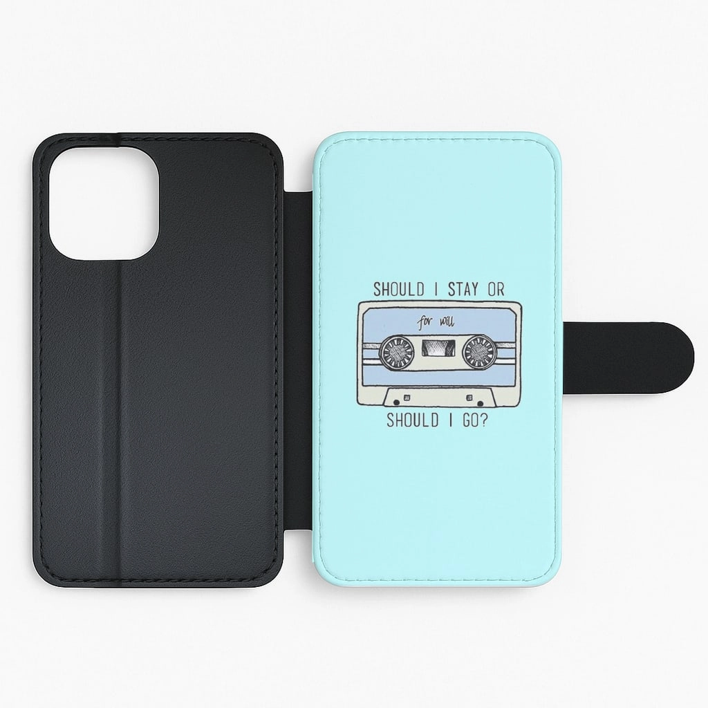 Polished Touch Should I Stay Or Should I Go Cassette - Stranger Things Flip Wallet Phone Case