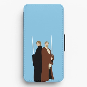 Skywalker and Kenobi Flip / Wallet Phone Case Stylish Finish Slim Profiled