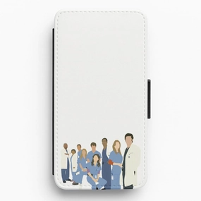 Elegant Texture Stylish grip Cartoon Crew - Grey's Flip / Wallet Phone Case