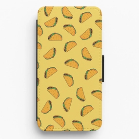 Edge Reinforced Tacos - Fast Food Patterns Flip / Wallet Phone Case