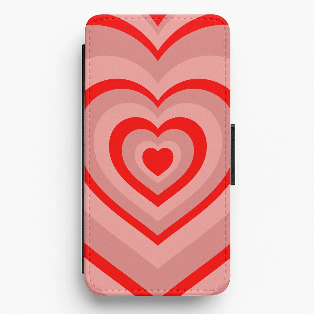 hybrid design Red - Colourful Hearts Flip / Wallet Phone Case