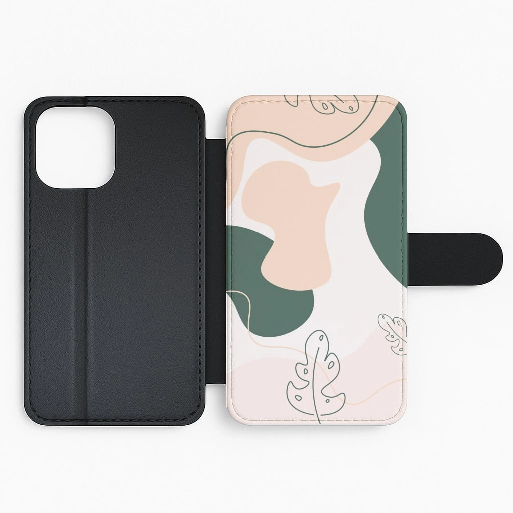 Abstract Leafs - Floral Flip / Wallet Phone Case Scratchproof Surface