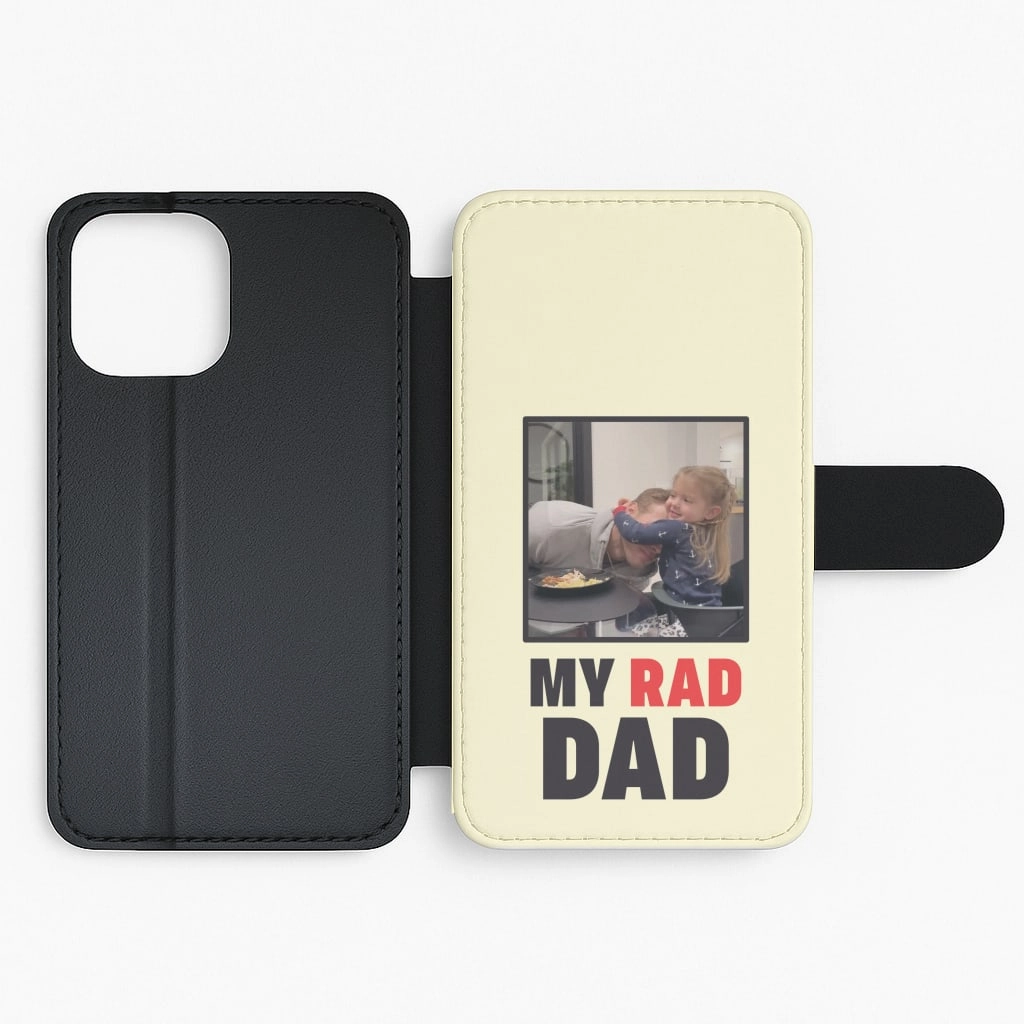 Portable Layer Gloss Finish Design My Rad Dad Personalised Flip / Wallet Phone Case