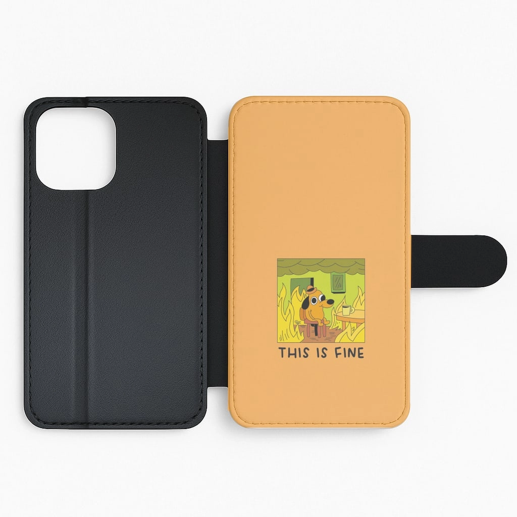 Comfort Fit This Is Fine - Memes Flip / Wallet Phone Case