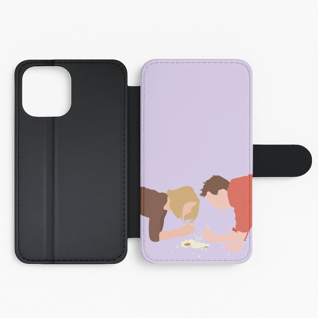 Matte Pattern Tactile Buttons Eating Some Food Flip / Wallet Phone Case