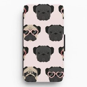 Sunny Pug Life - Dog Pattern Flip / Wallet Phone Case Sporty Appeal