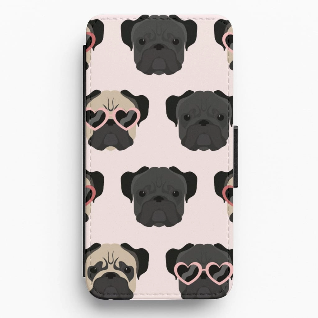 Sunny Pug Life - Dog Pattern Flip / Wallet Phone Case Sporty Appeal