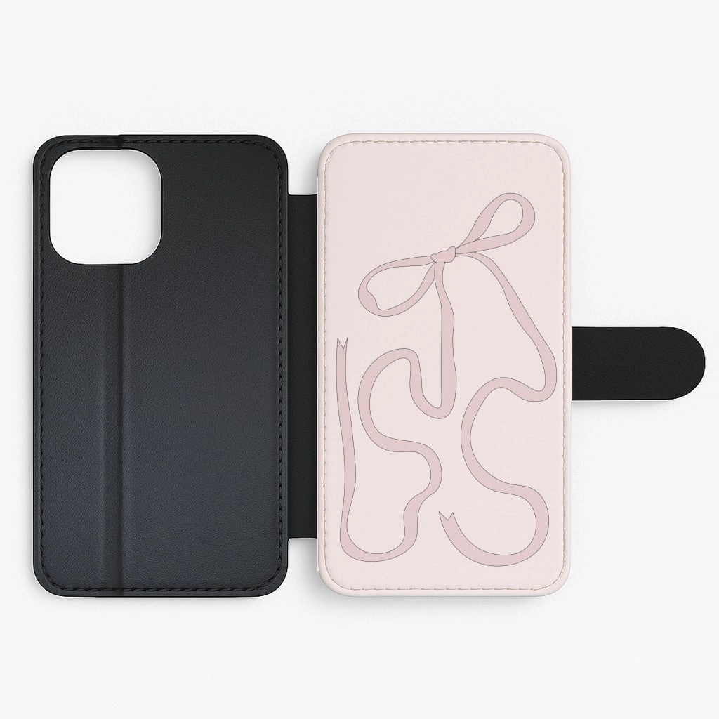 Artistic Print Pink Ribbon Flip / Wallet Phone Case