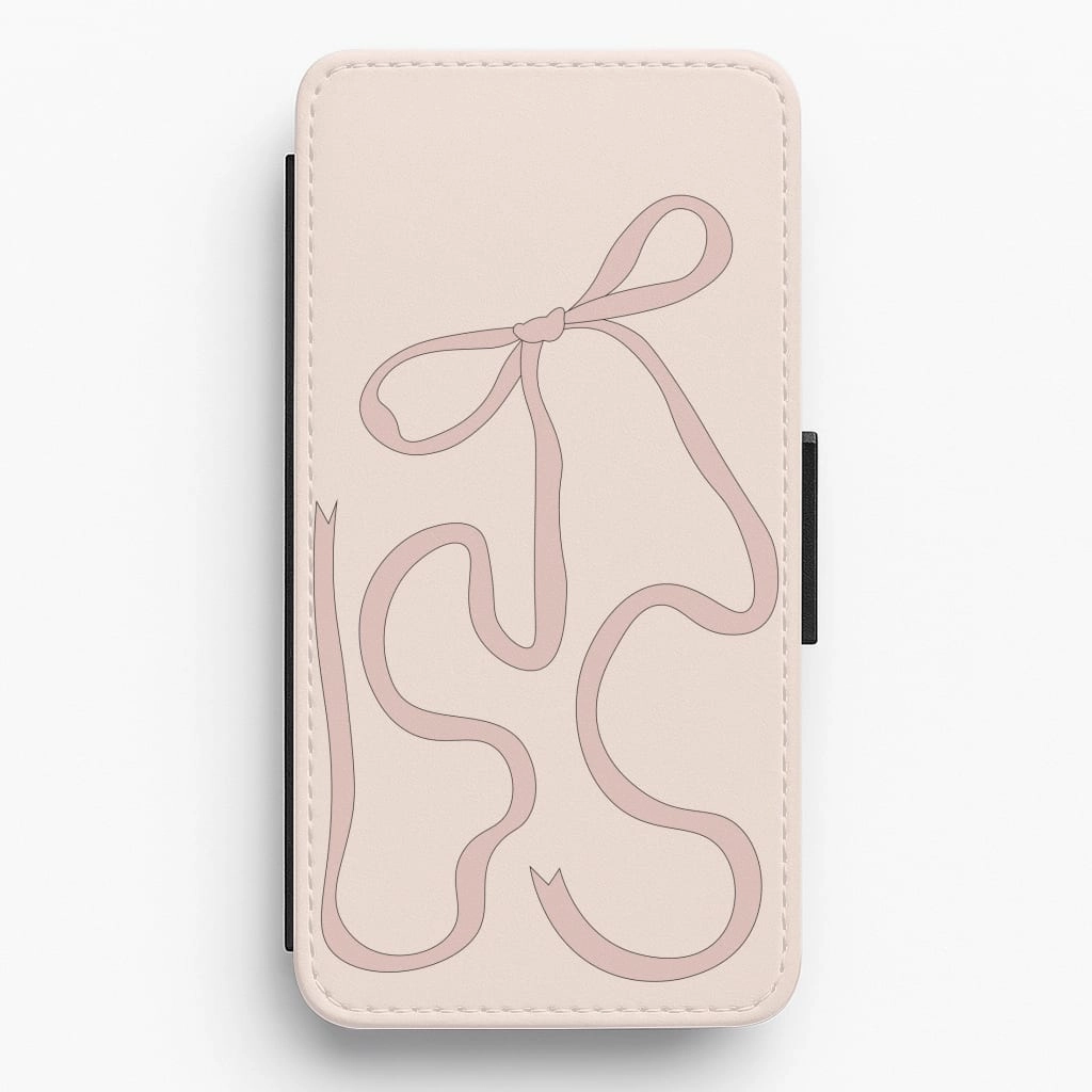 Pink Ribbon Flip / Wallet Phone Case Grip Control Durable Shell
