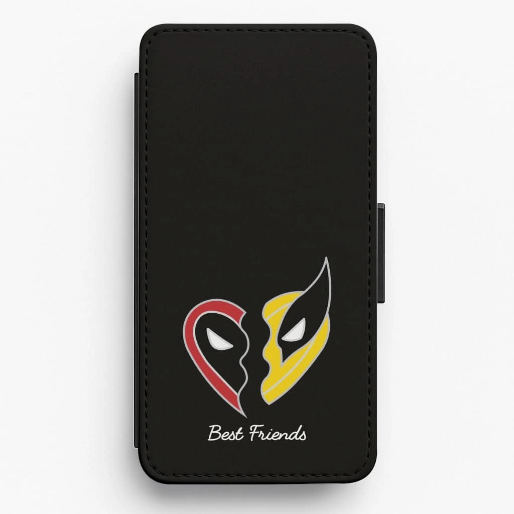 Colorful Design Superhero Best Friends Locket Flip / Wallet Phone Case