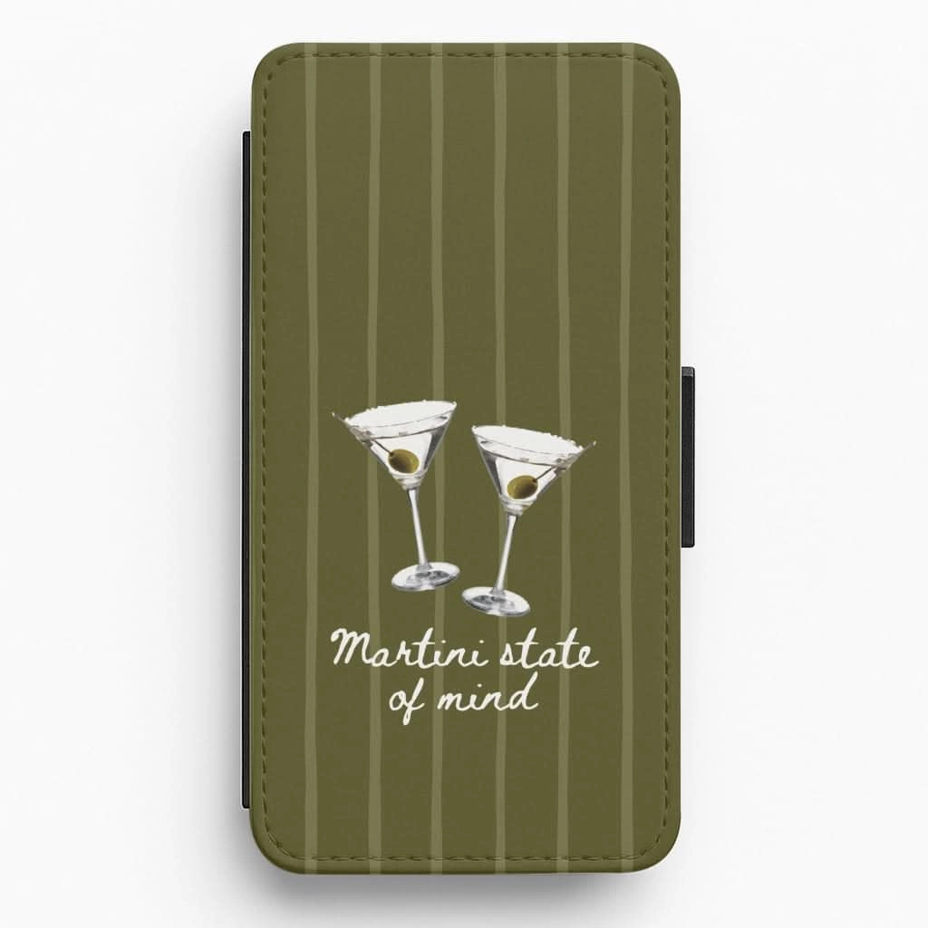 Rugged Detail Layer Martini State Of Mind Flip / Wallet Phone Case