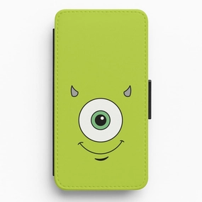 Hybrid Grip Elegant Edge Green Monster Face Flip / Wallet Phone Case
