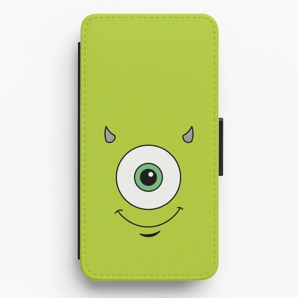 Hybrid Grip Elegant Edge Green Monster Face Flip / Wallet Phone Case