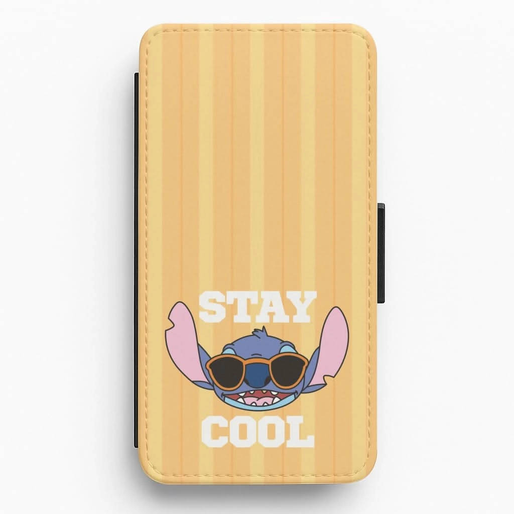 Stylish Look Stay Cool Blue Alien Flip / Wallet Phone Case