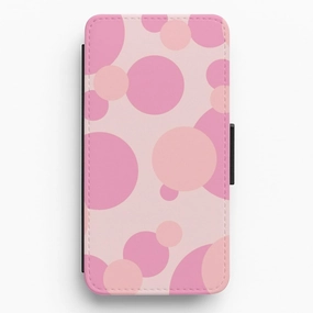 Pink Bubble Pattern  Flip / Wallet Phone Case Sleek Feel