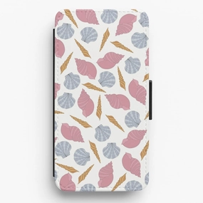 Gloss Layer Fashion Accessory Seashells Pattern 10 Flip / Wallet Phone Case