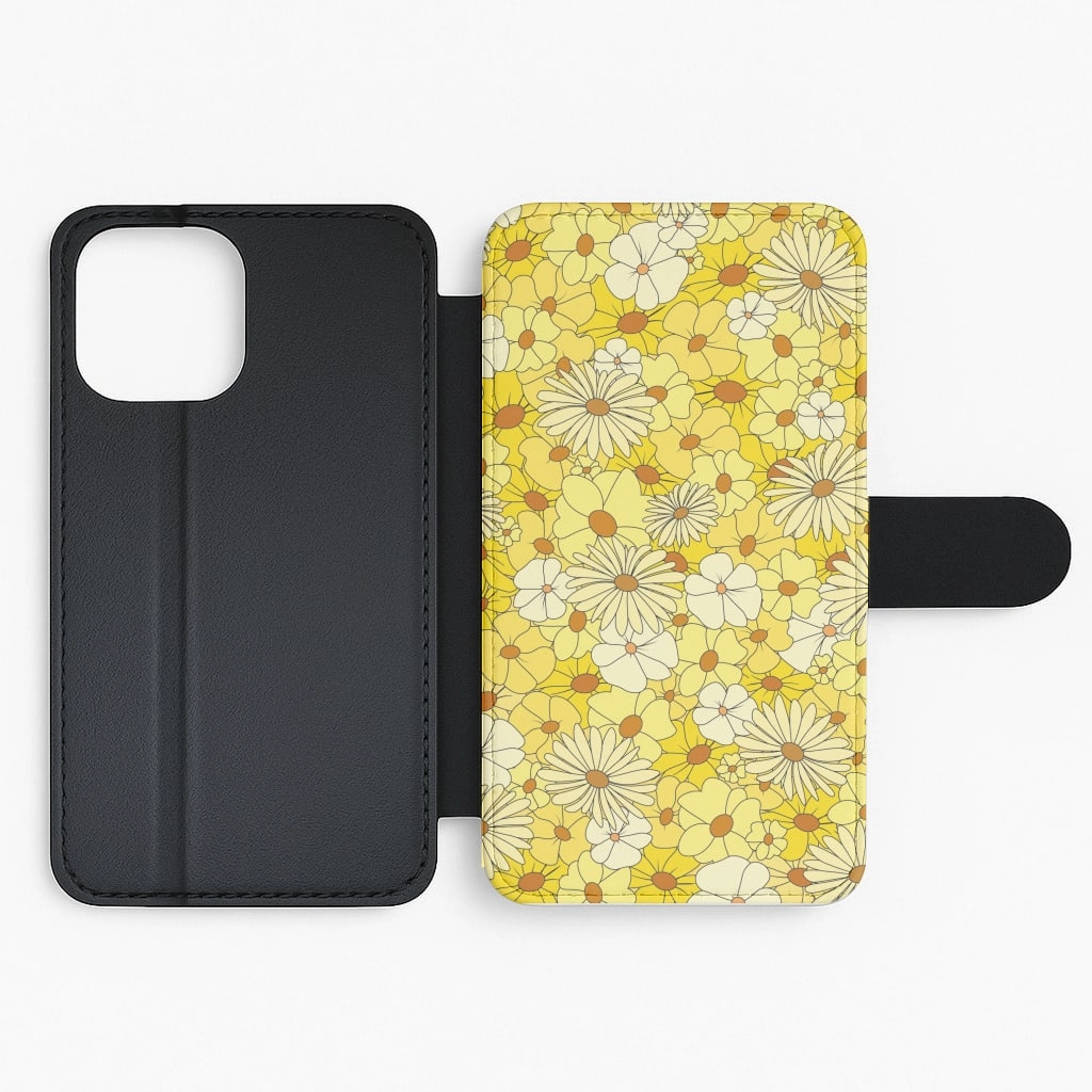 Shock Layer everyday elegance Yellow Flower Pattern - Mothers Day Flip / Wallet Phone Case