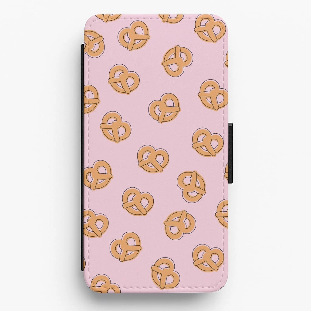 Pretzels - Fast Food Patterns Flip / Wallet Phone Case Matte Touch