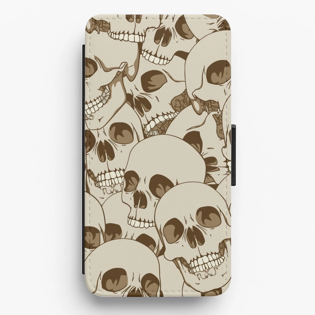 Skull Pattern - Halloween Flip / Wallet Phone Case Scratch Barrier