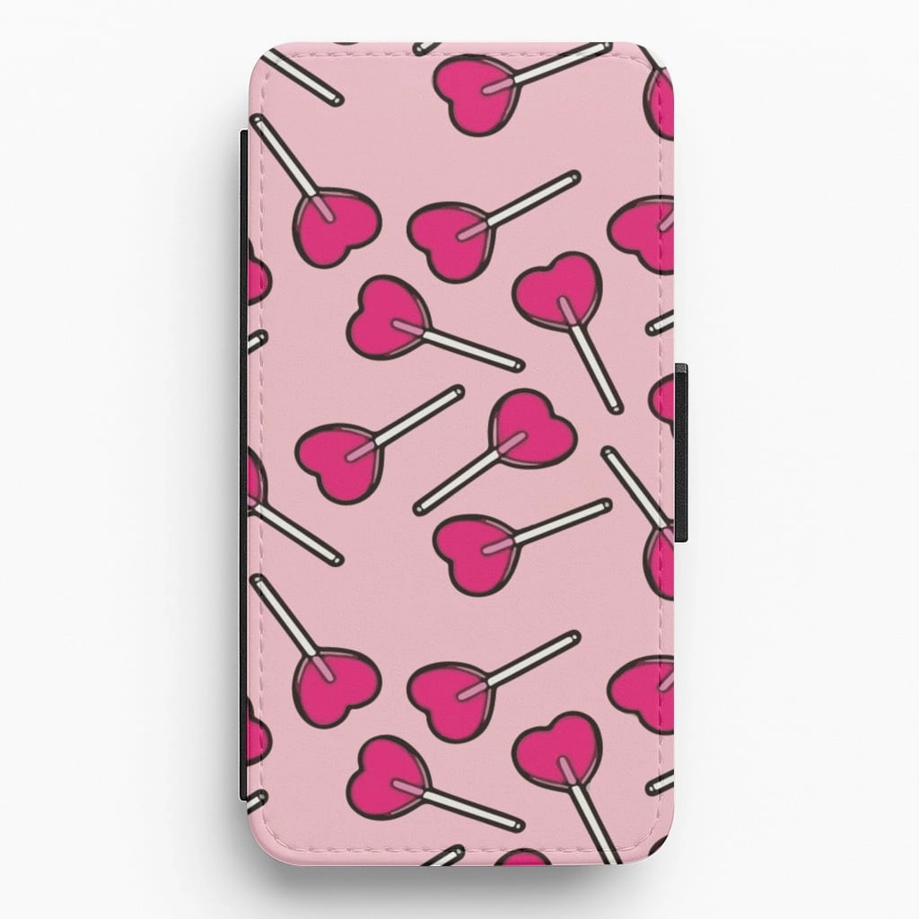Cherry Heart Lollipops Flip / Wallet Phone Case High End Look