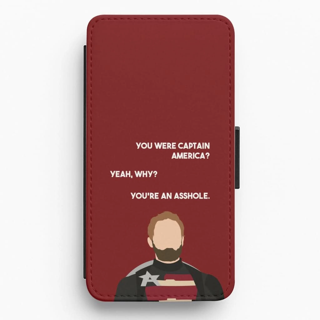 Smooth Shield Soft touch finish You're An Asshole Flip / Wallet Phone Case