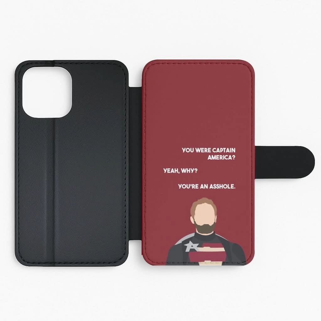 Soft Shield Unique Pattern You're An Asshole Flip / Wallet Phone Case