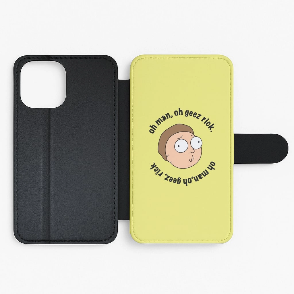 Oh man, oh geez Rick - RAM Flip / Wallet Phone Case Durable Coating Luxury Look