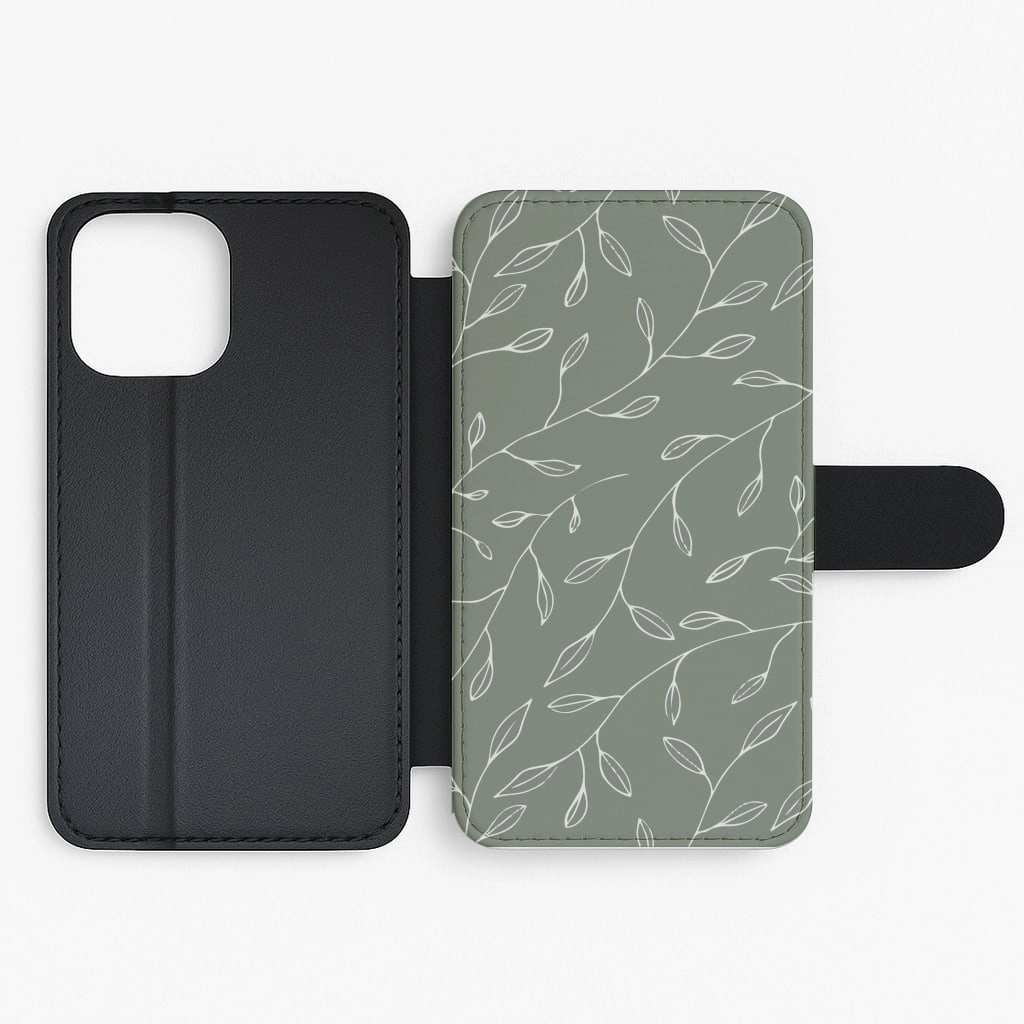 Thin Leaves - Foliage Flip / Wallet Phone Case Ergonomic form