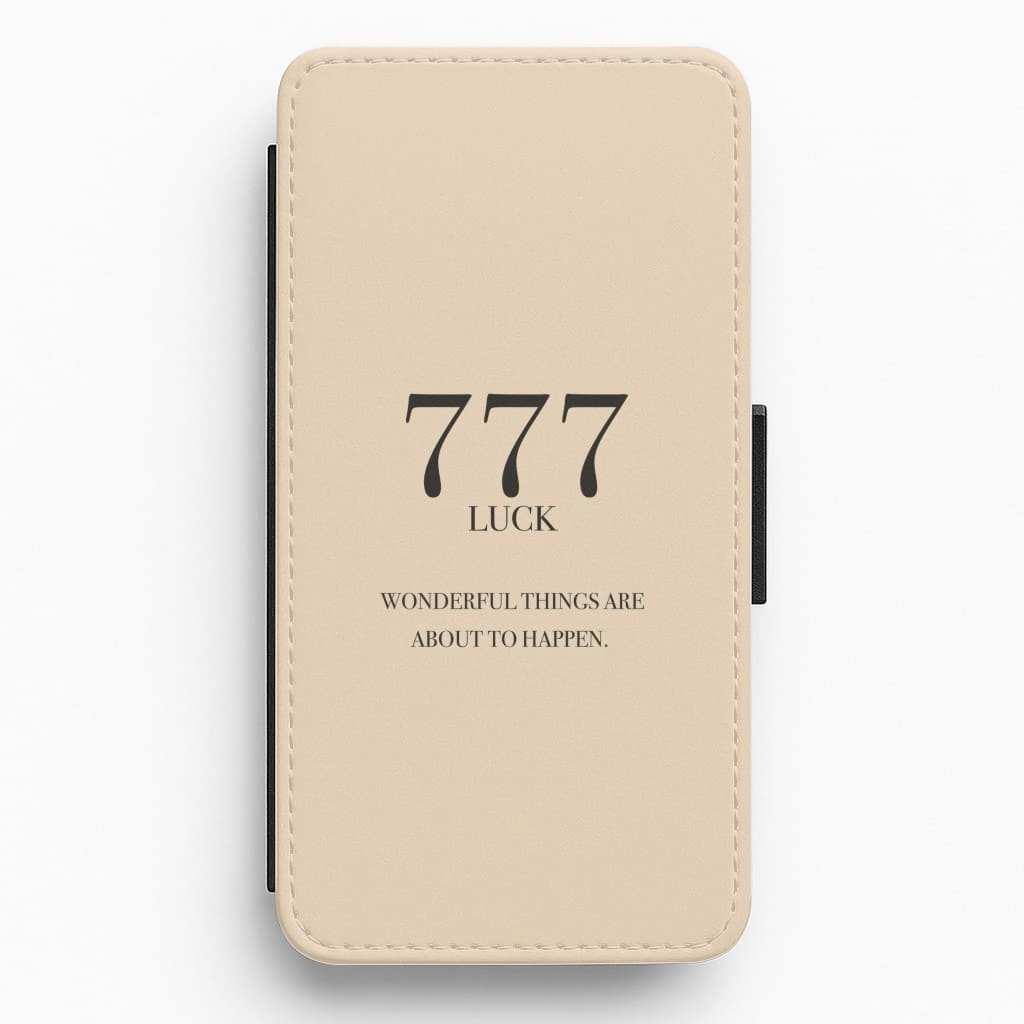 777 - Angel Numbers Flip / Wallet Phone Case Sleek Grip Flexible Surface Texture