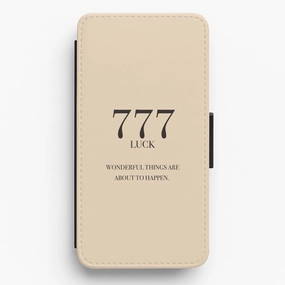 777 - Angel Numbers Flip / Wallet Phone Case Sleek Grip Flexible Surface Texture