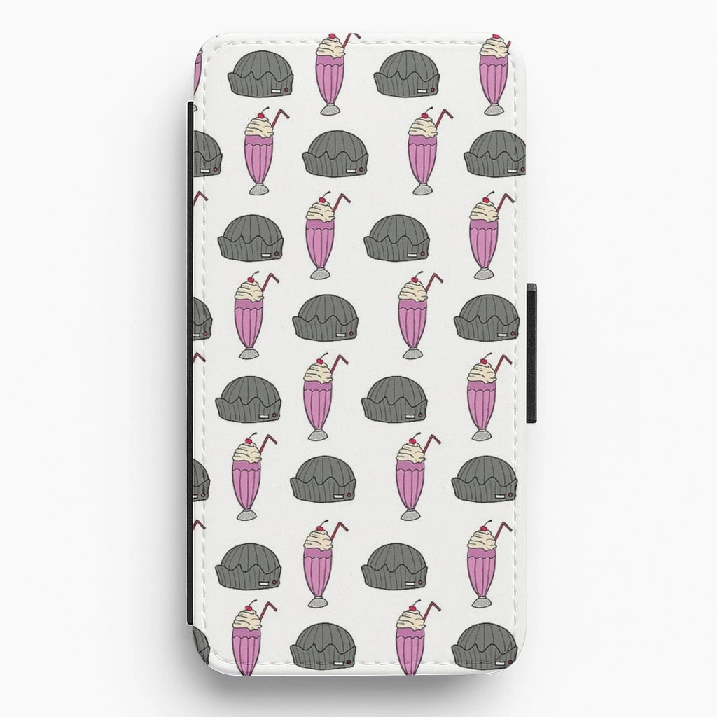 Ergonomic Shape Hybrid Material Jughead Jones Hat and Ice Cream Pattern Flip Wallet Phone Case
