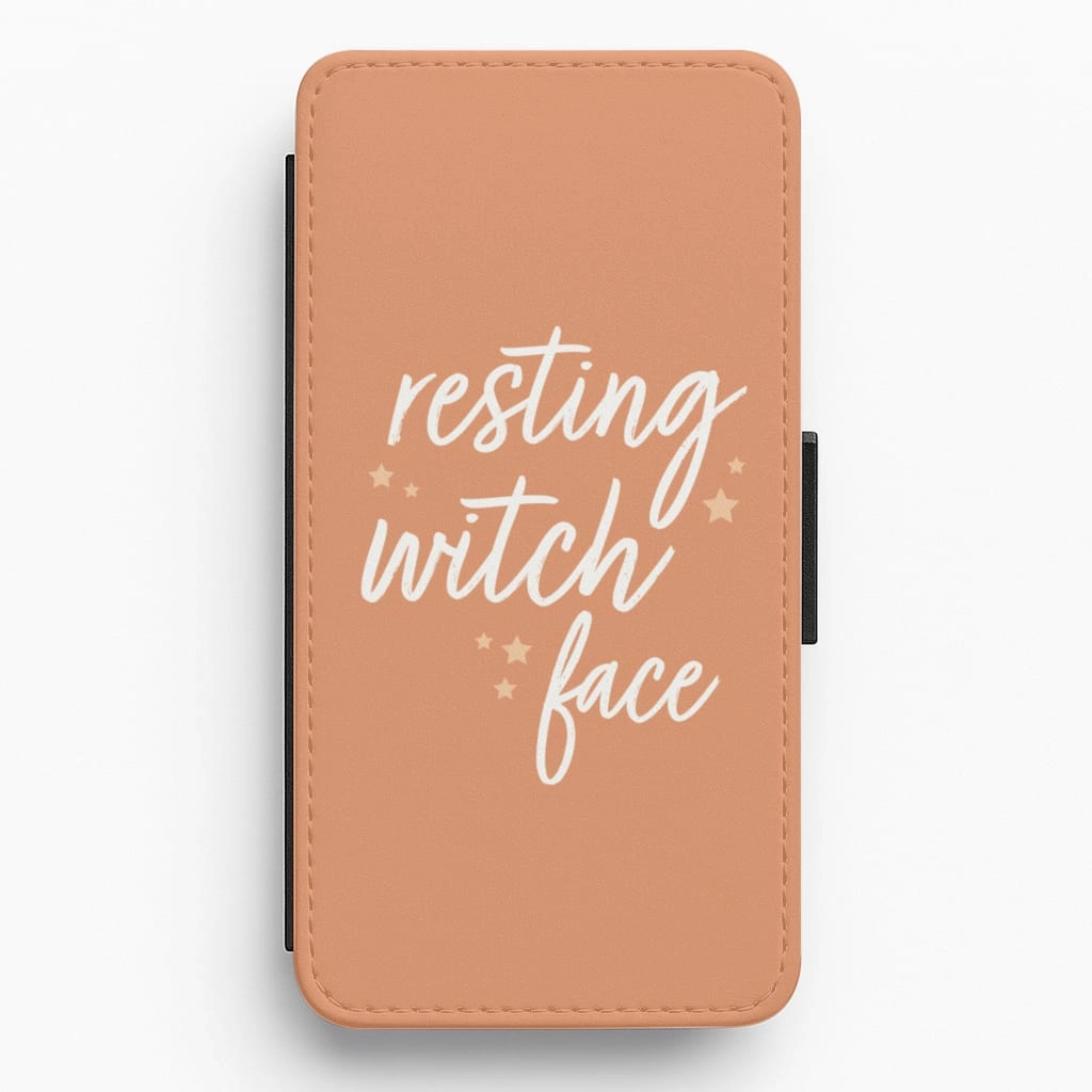 Resting Witch Face - Orange Halloween Flip / Wallet Phone Case Outdoor Adventure Light Form