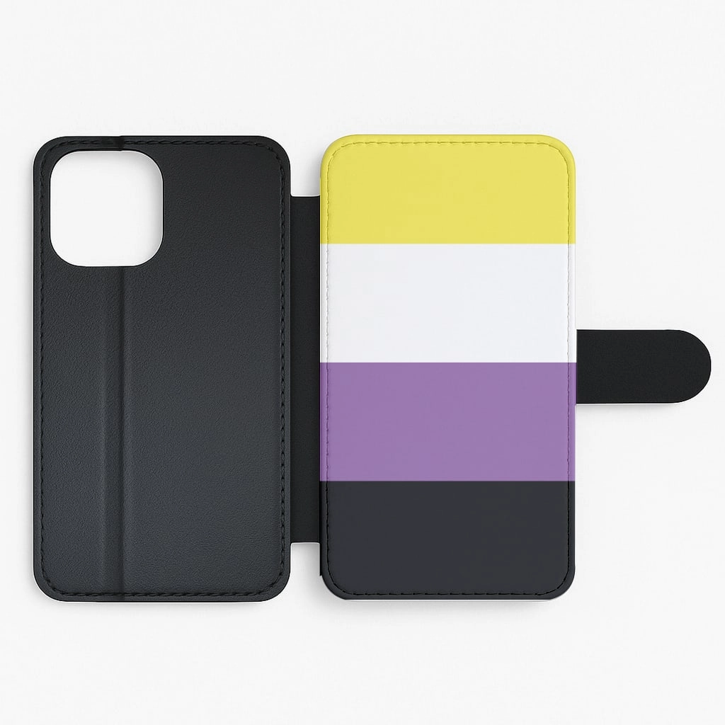 Colorful Design Non-Binary Flag - Pride Flip / Wallet Phone Case
