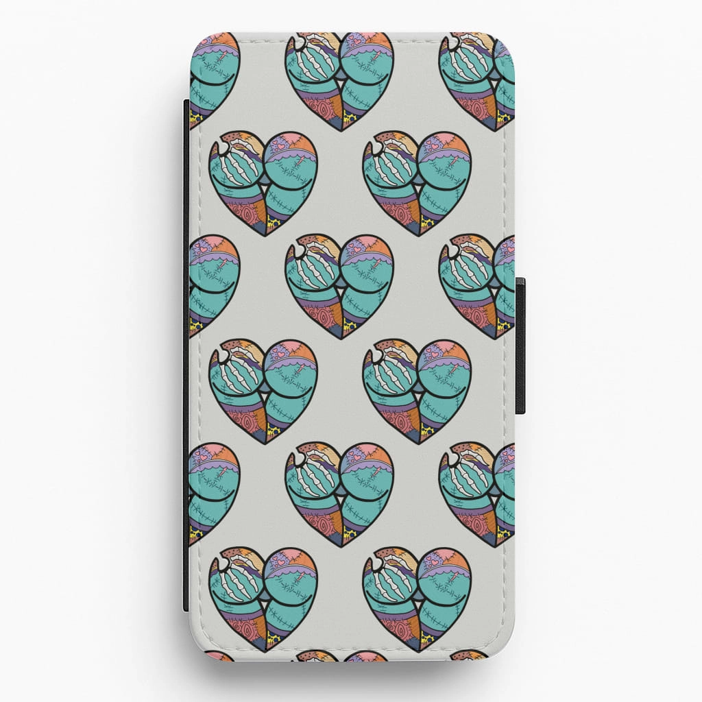 Soft Frame Sally And Jack Heart Pattern - TNBC Flip / Wallet Phone Case