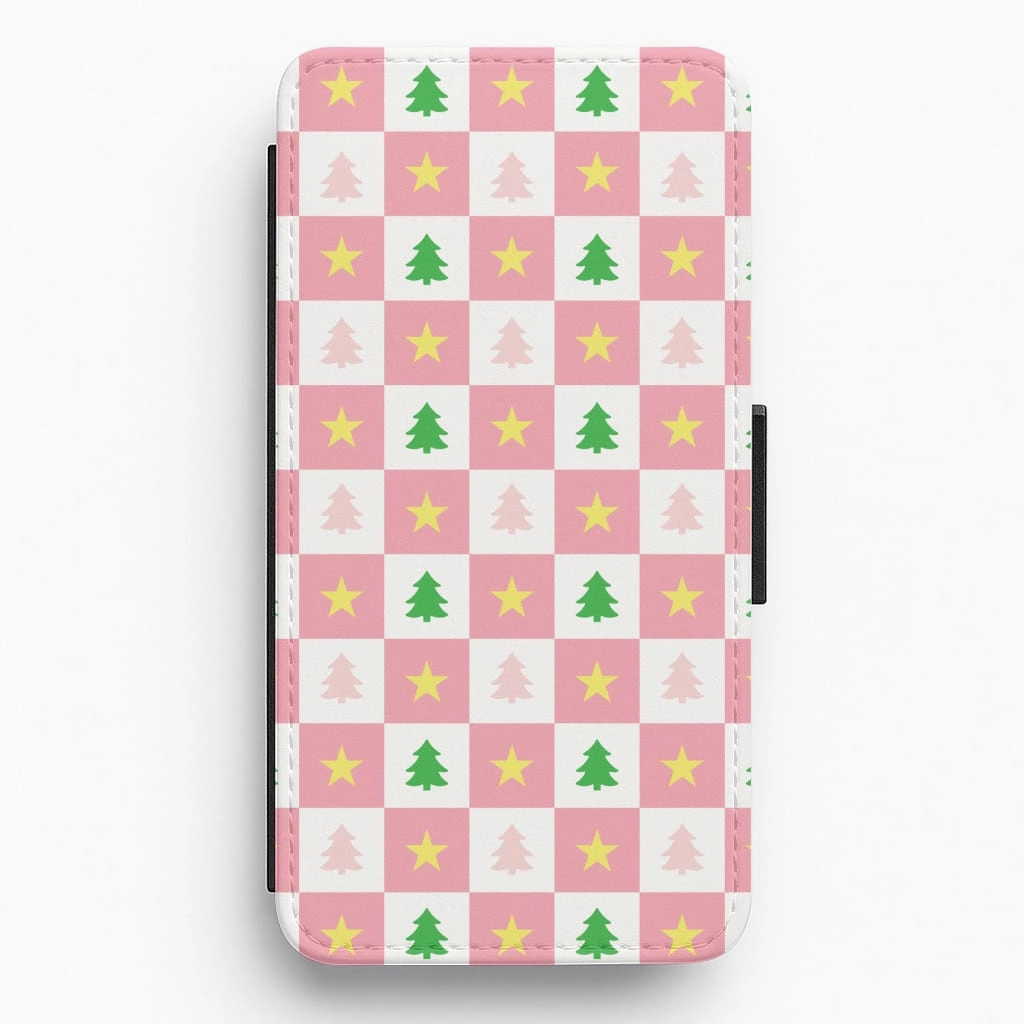 Ultra light Pink And Green Tree Pattern Flip / Wallet Phone Case