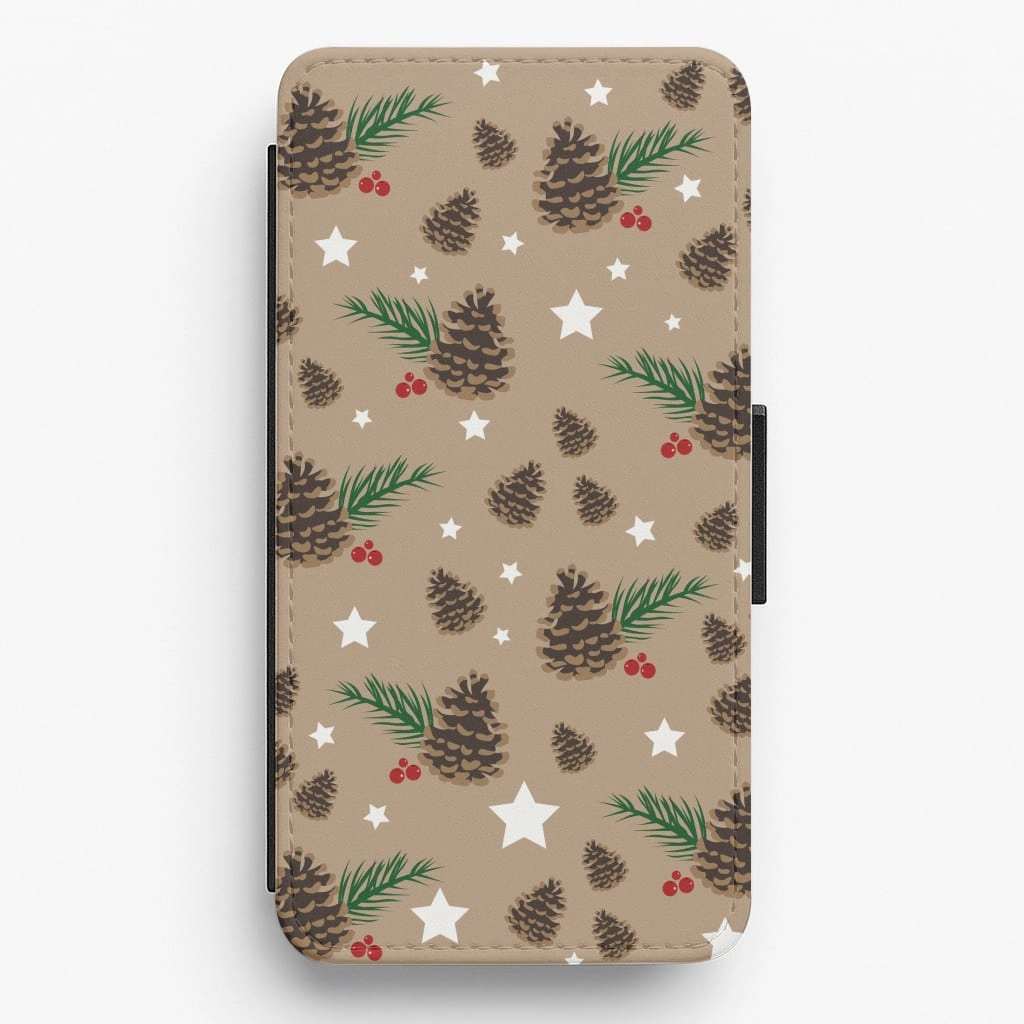 Practical Design Acorn - Christmas Patterns Flip / Wallet Phone Case
