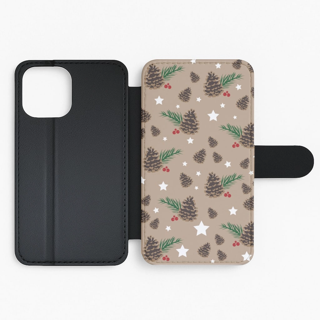 Water Resistant Acorn - Christmas Patterns Flip / Wallet Phone Case