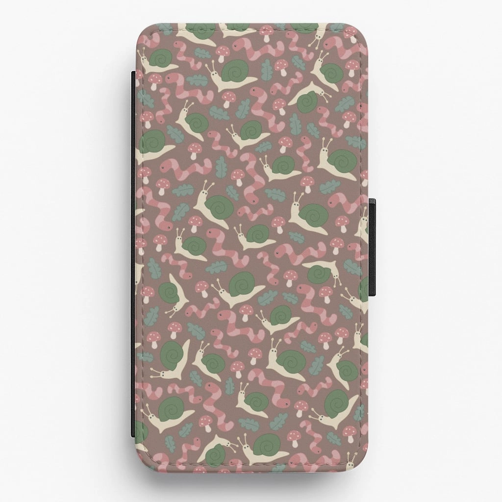 Portable Layer Snails - Animal Patterns Flip / Wallet Phone Case