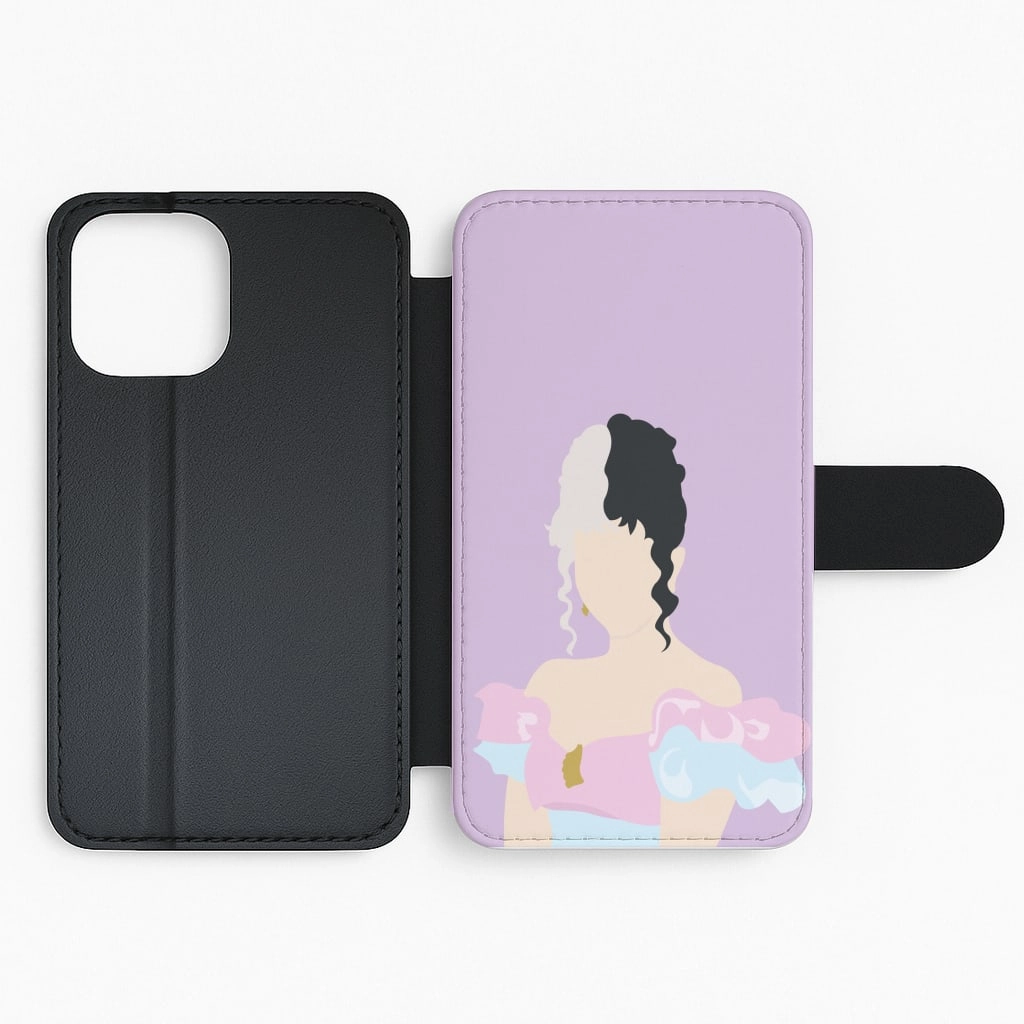 Soft Grip Finish Light Edge Blue And Pink Dress Flip / Wallet Phone Case