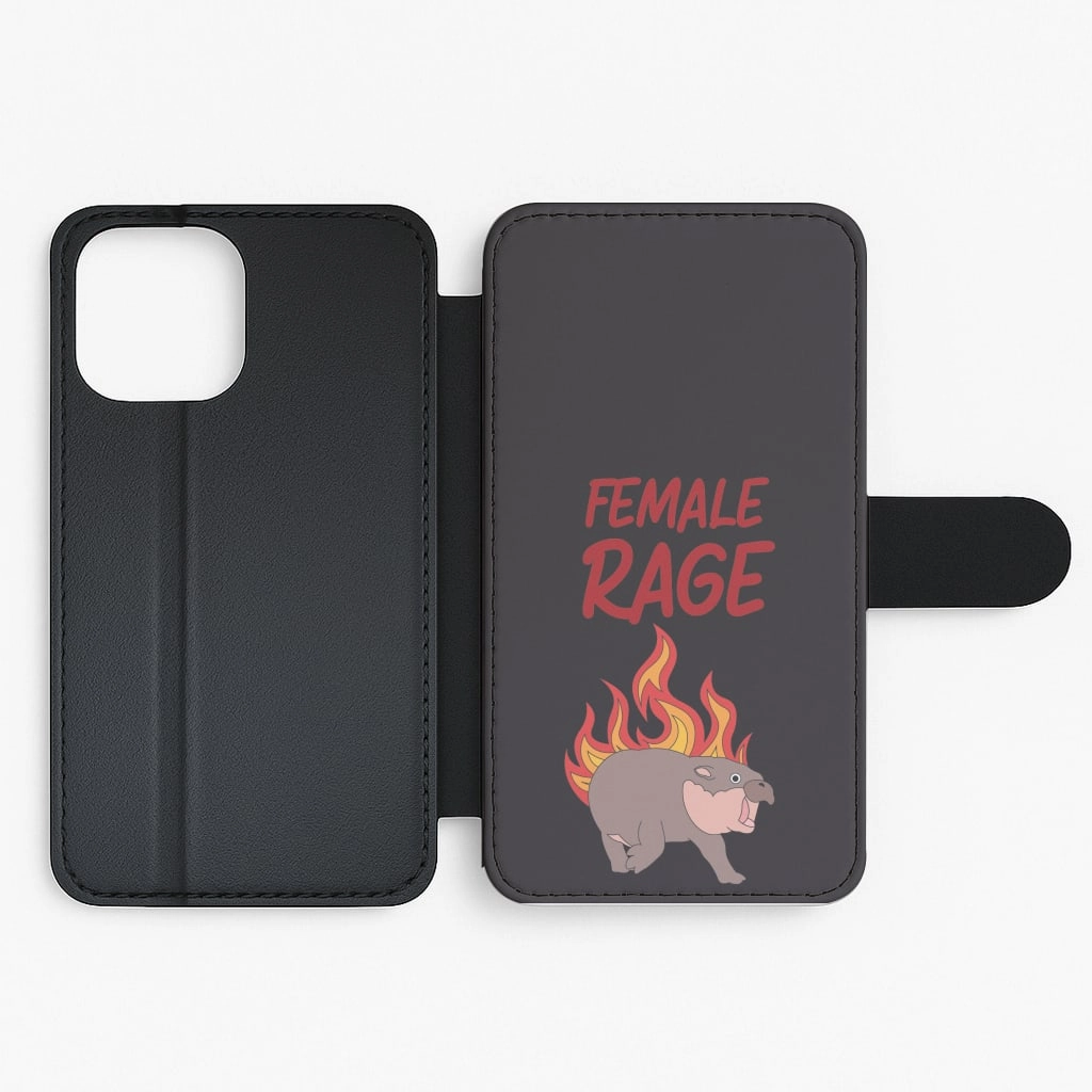 Flexible Pattern Layer Female Rage Flip / Wallet Phone Case