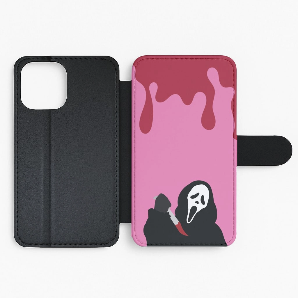 Bloody Knife Flip / Wallet Phone Case Protective Build Texture soft look