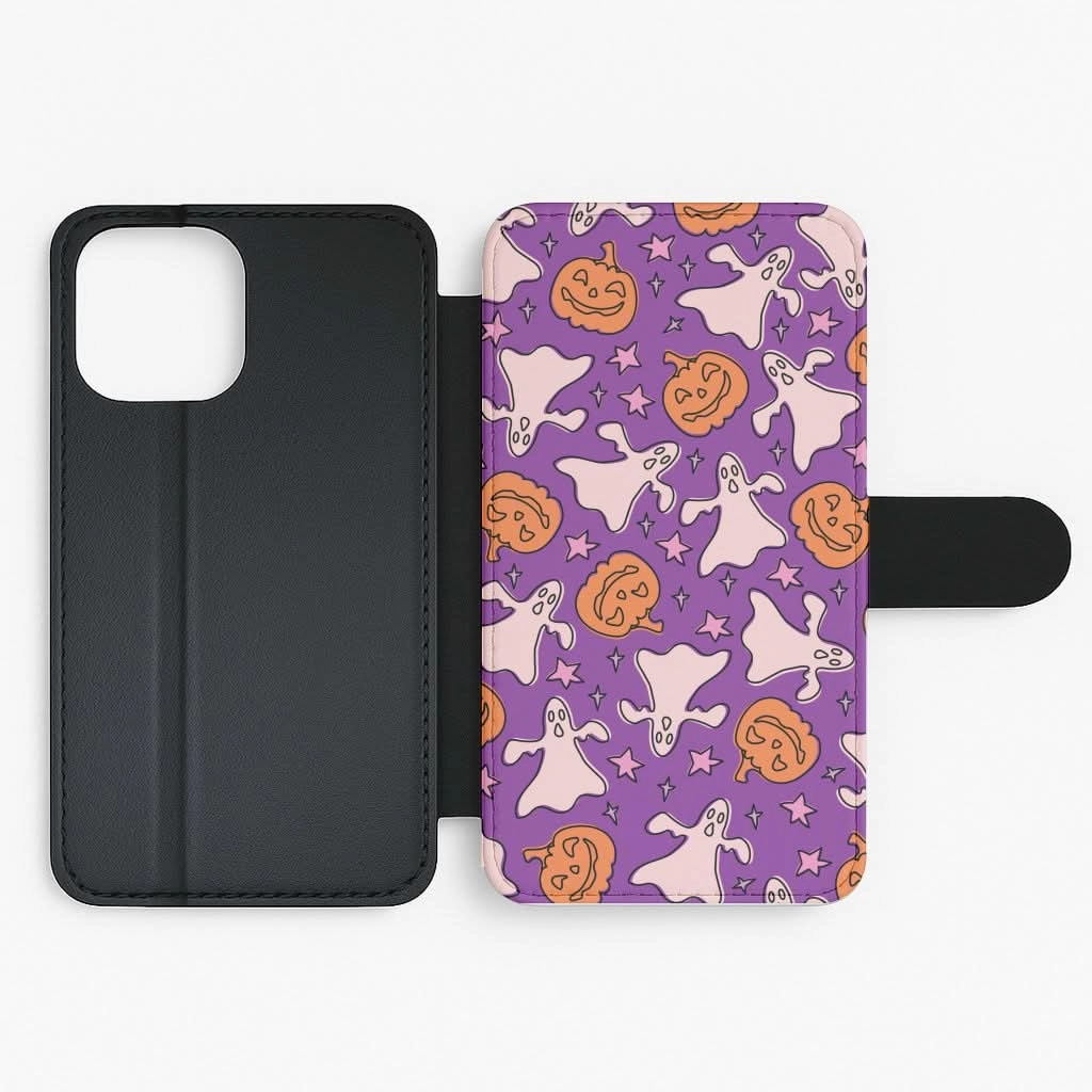 Grip Safe Abstract Halloween Pattern Flip / Wallet Phone Case