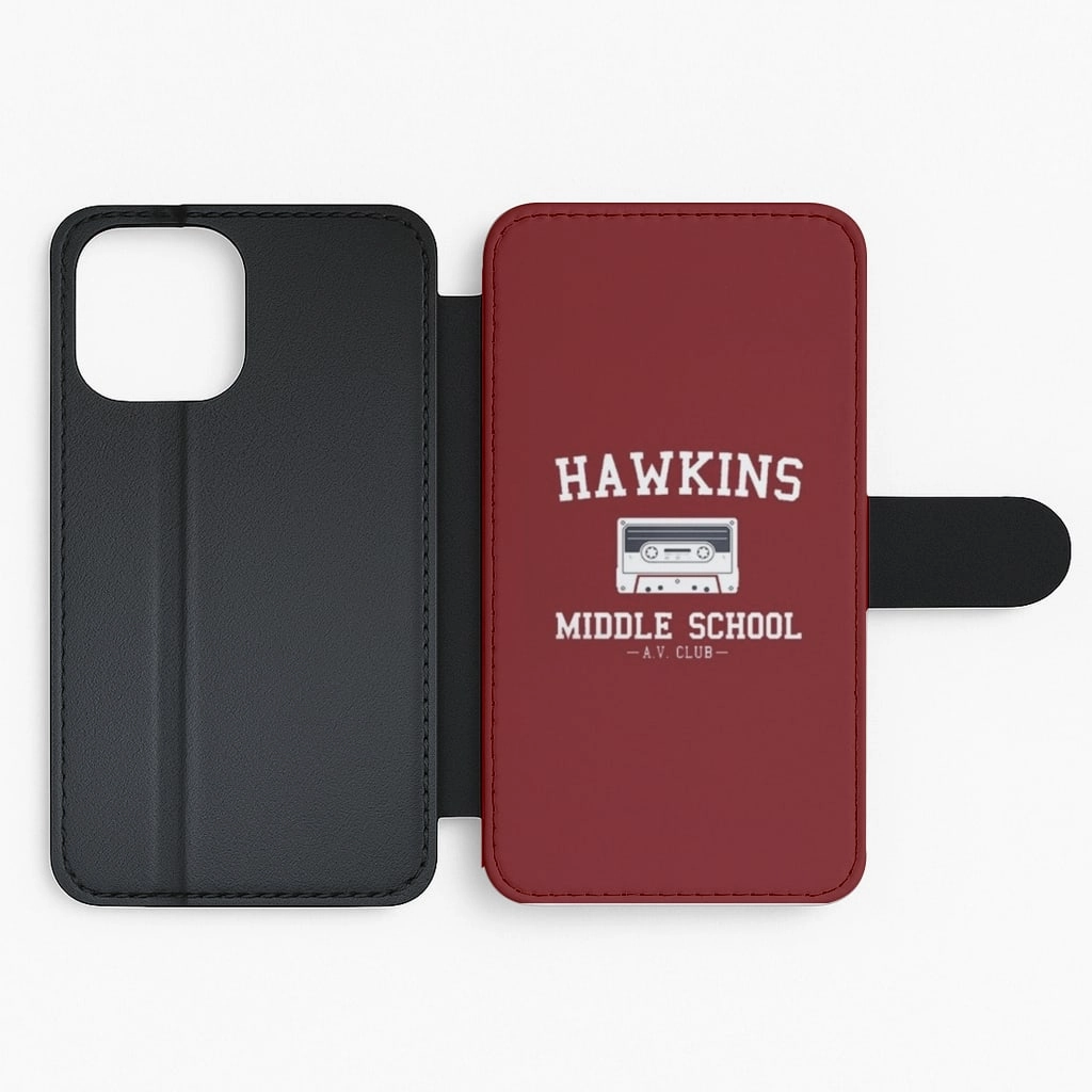 Matte Guard Enhanced grip Hawkins Middle School - Stranger Things Flip Wallet Phone Case