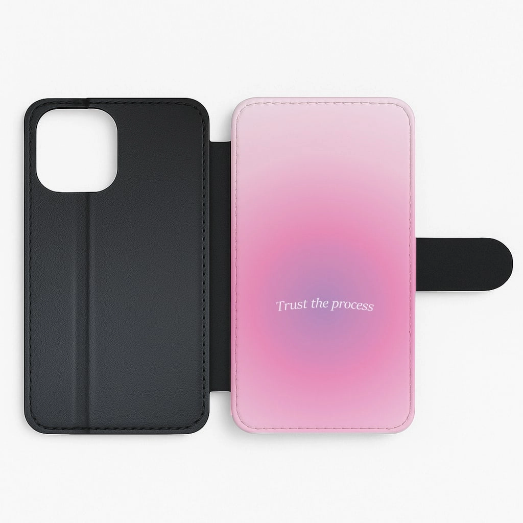Trust The Process Pink Gradient Flip / Wallet Phone Case Refined Shield